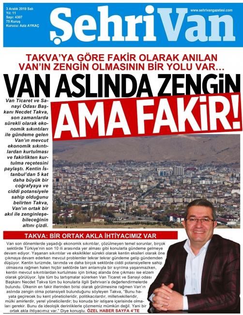 TAKVA: VAN İÇİN BİR ORTAK AKLA İHTİYACIMIZ VAR