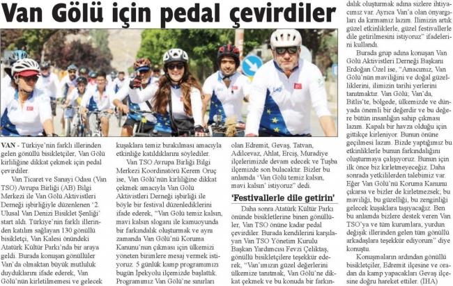 VAN GÖLÜ İÇİN PEDAL ÇEVİRDİLER