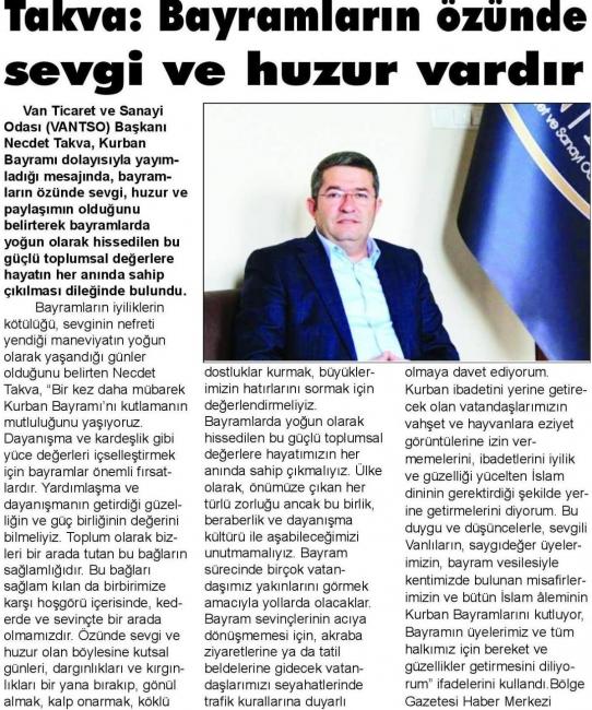 TAKVA:BAYRAMLARIN ÖZÜNDE SEVGİ VE HUZUR VARDIR