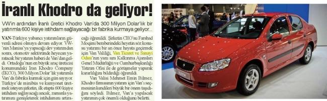İRANLI KHODRO DA GELİYOR