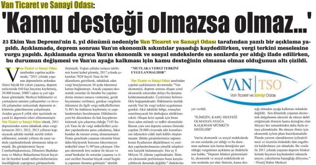 VAN TSO KAMU DESTEĞİ OLMAZSA OLMAZ