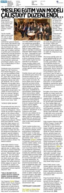 VAN'DA MESLEKİ EĞİTİM VAN MODELİ ÇALIŞTAYI DÜZENLENDİ