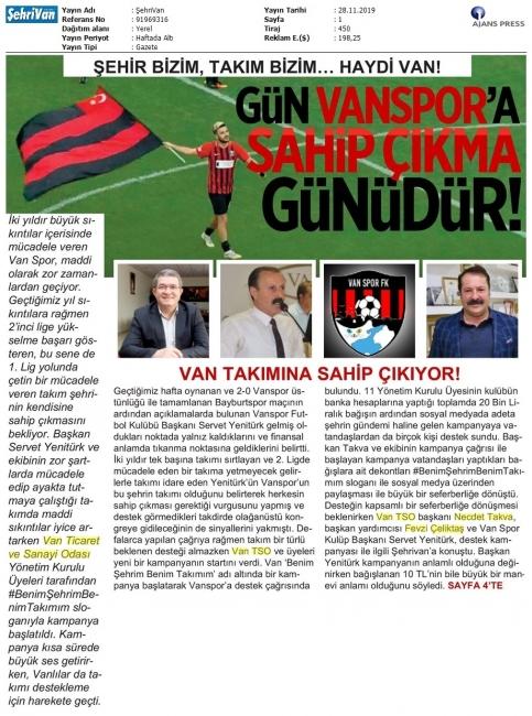 GÜN VANSPOR'A SAHİP ÇIKMA GÜNÜ