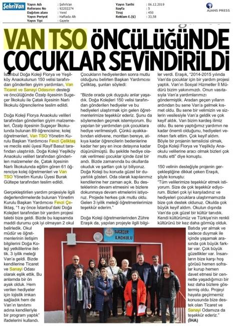 VAN TSO ÖNCÜLÜĞÜNDE ÇOCUKLAR SEVİNDİRİLDİ