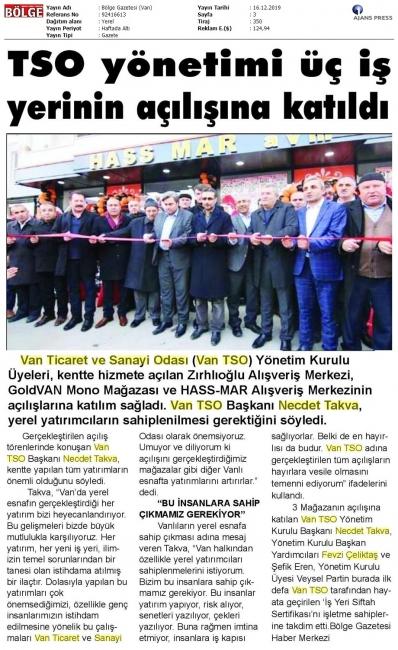 TSO YÖNETİMİ ÜÇ İŞ YERİNİN AÇILIŞINA KATILDI