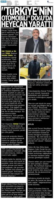 TÜRKİYE'NİN OTOMOBİLİ HEYECAN YARATTI