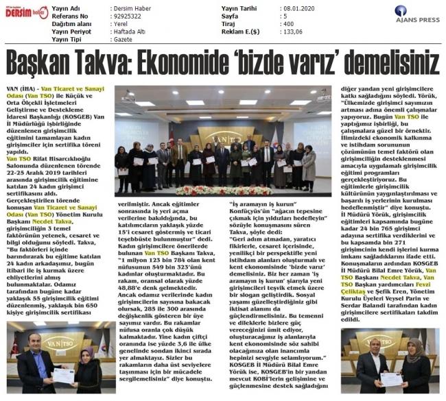 BAŞKAN TAKVA: EKONOMİDE BİZDE VARIZ DEMELİSİNİZ