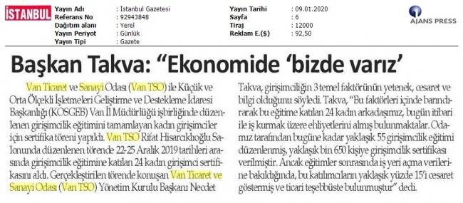 BAŞKAN TAKVA: EKONOMİDE BİZDE VARIZ