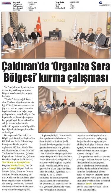 ÇALDIRAN'DA ORGANİZE SERA BÖLGESİ' KURMA ÇALIŞMASI