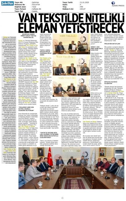 VAN TEKSTİLDE EMİN ADIMLARLA İLERLİYOR
