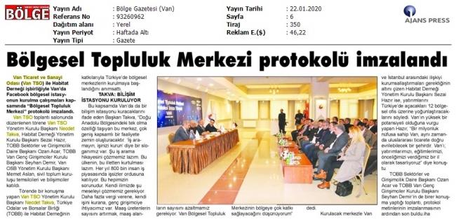 BÖLGESEL TOPLULUK MERKEZİ PROTOKOLÜ İMZALANDI