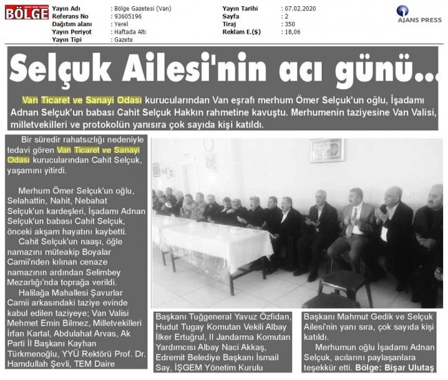 SELÇUK AİLESİ'NİN ACI GÜNÜ