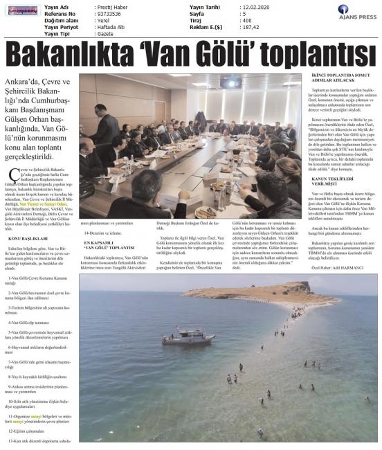 BAKANLIKTA VAN GÖLÜ TOPLANTISI