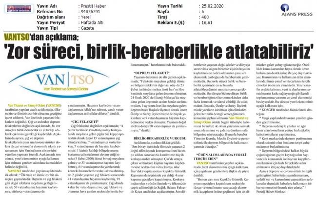 'ZOR SÜRECİ, BİRLİK BERABERLİKLE ATLATABİLİRİZ'