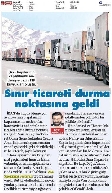 SINIR TİCARETİ DURMA NOKTASINDA