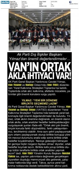 VAN'IN ORTAK AKLA İHTİYACI VAR