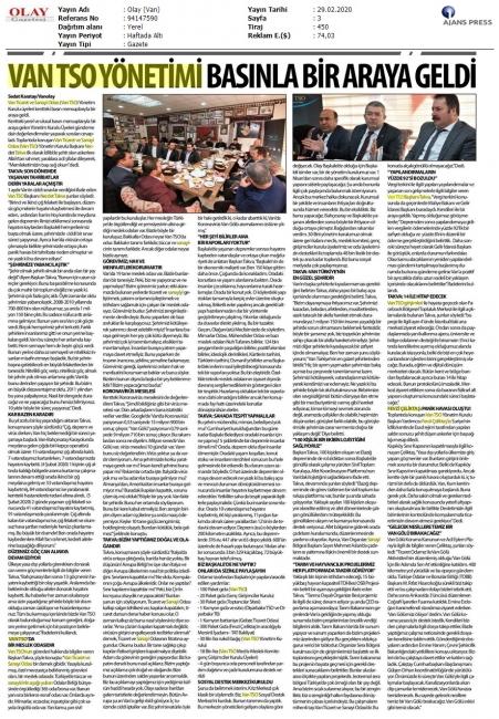 VAN TSO YÖNETİMİ BASINLA BİR ARAYA GELDİ