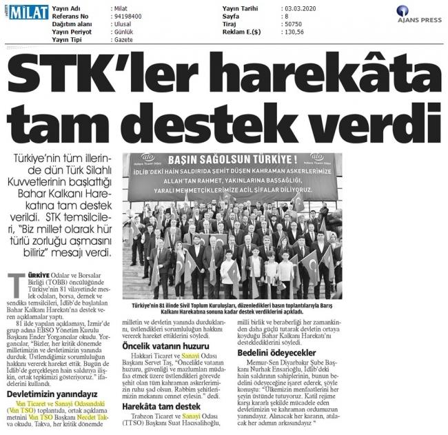 'DEVLETİMİZİN YANINDAYIZ'