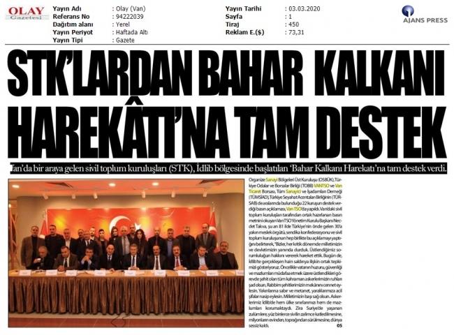 STK'LARDAN BAHAR KALKANI HAREKATINA TAM DESTEK