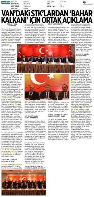 'DEVLETİMİZ VE ORDUMUZUN YANINDAYIZ'