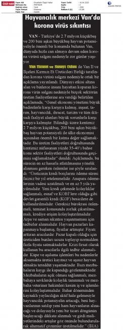 HAYVANCILIK MERKEZİ VAN DA KORONA VİRÜS SIKINTISI