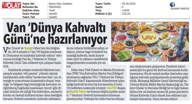 VAN 'DÜNYA KAHVALTI GÜNÜ'NE HAZIRLANIYOR