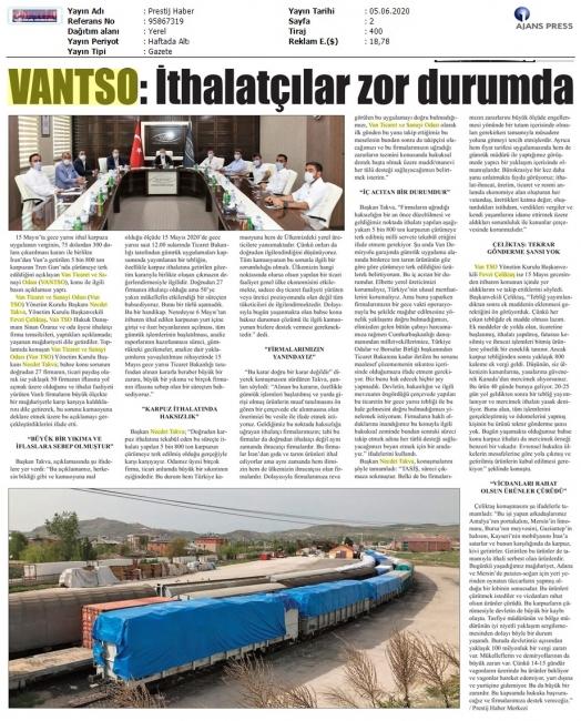 VAN TSO: İTHALATÇILAR ZOR DURUMDA