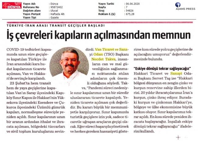 İŞ ÇEVRELERİ KAPILARIN AÇILMASINDAN MEMNUN