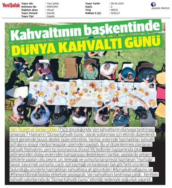 KAHVALTININ BAŞKENTİNDE DÜNYA KAHVALTI GÜNÜ