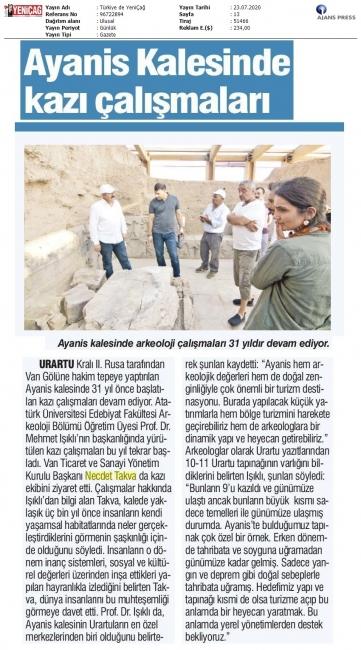 AYANİS KALESİNDE KAZI ÇALIŞMALARI