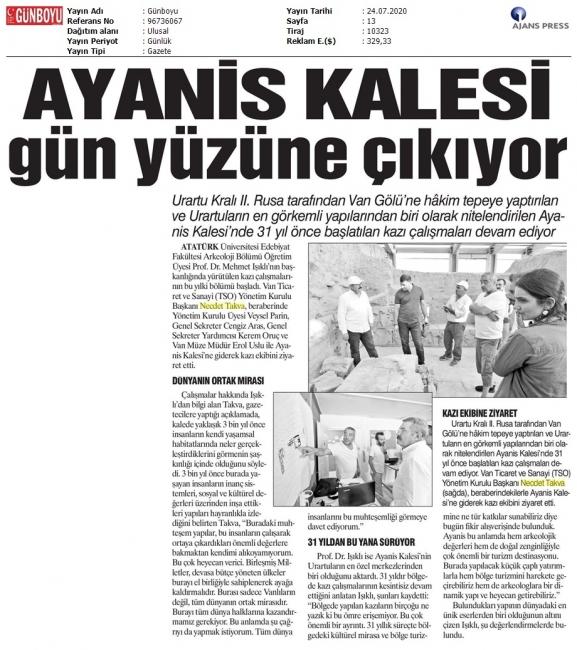 AYANİS KALESİ GÜN YÜZÜNE ÇIKIYOR