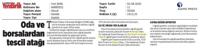 ODA VE BORSALARDAN TESCİL ATAĞI