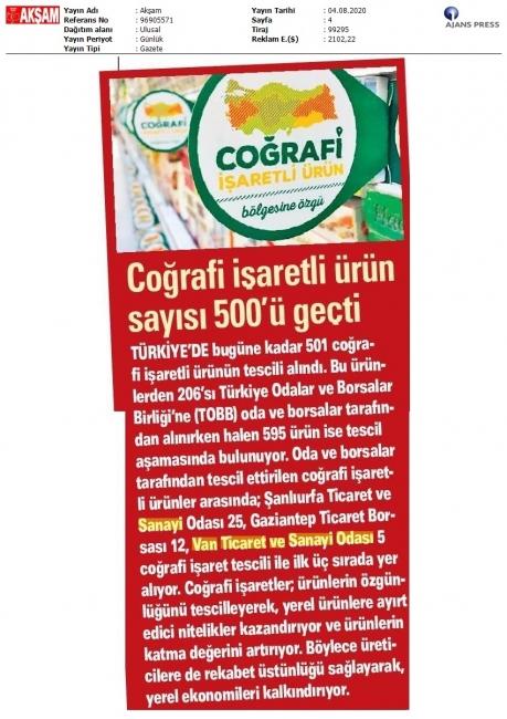 COĞRAFİ İŞARETLİ ÜRÜN SAYISI 500'Ü GEÇTİ