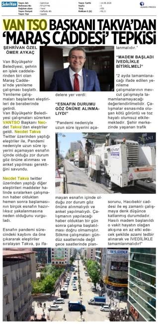 BAŞKAN TAKVA'DAN MARAS CADDESİ TEPKİSİ!