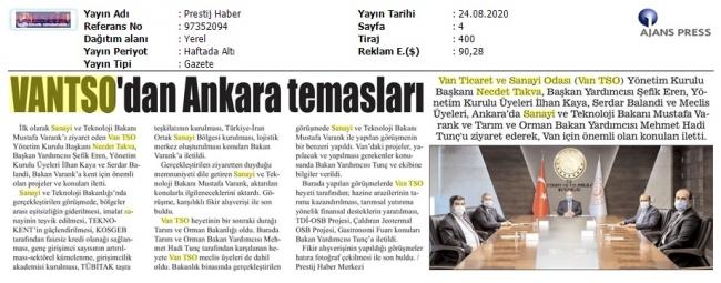 VANTSO'NUN ANKARA TEMASLARI