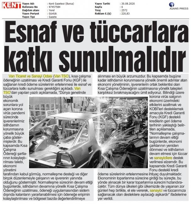 'ESNAF VE TÜCCARLARA KATKI SUNULMALIDIR'