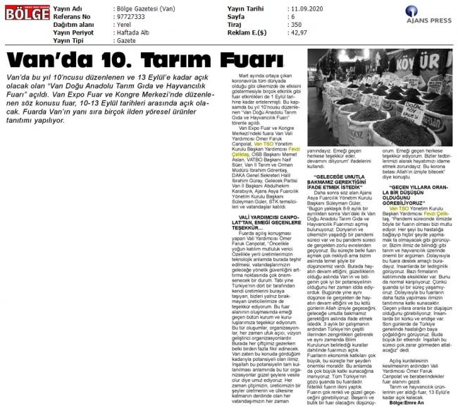 VAN'DA 10. TARIM FUARI