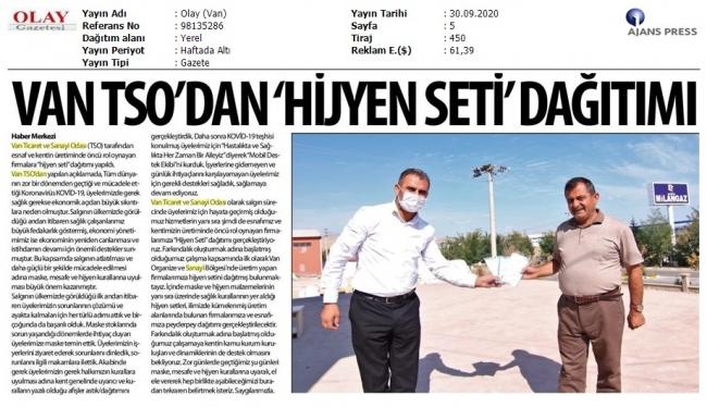 VAN TSO'DAN 'HİJYEN SETİ' DAĞITIMI
