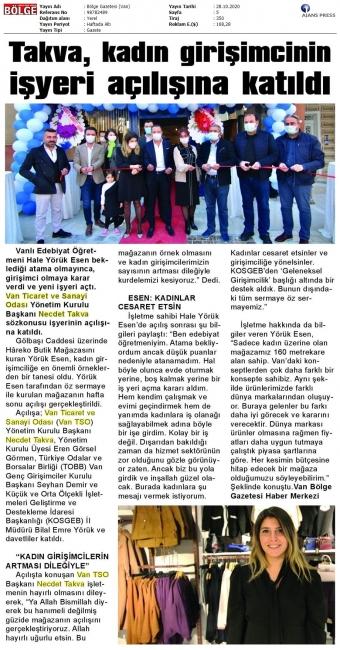 TAKVA, KADIN GİRİŞİMCİNİN İŞYERİ AÇYLIŞNA KATILDI
