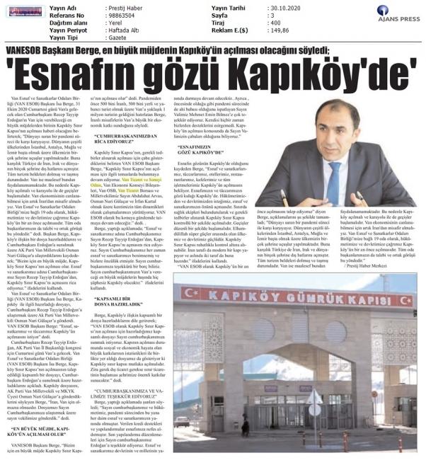 ESNAFIN GÖZÜ KAPIKÖY'DE