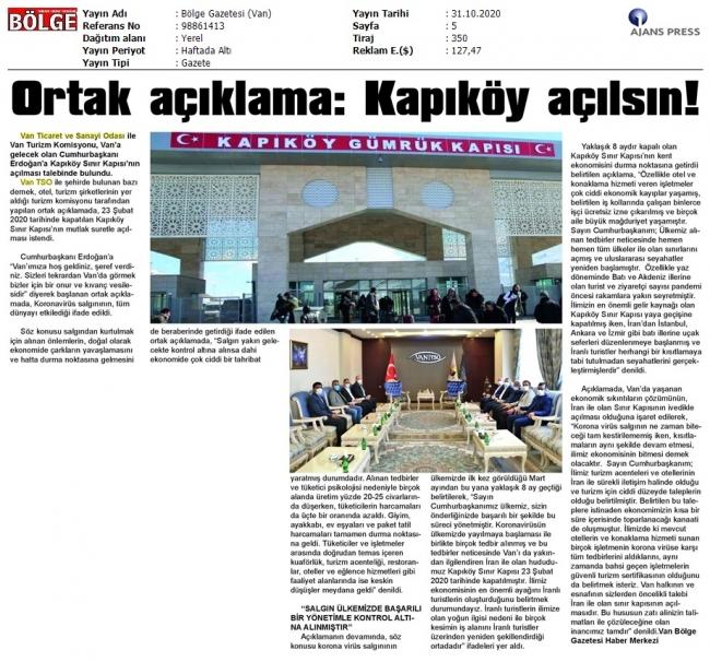 ORTAK AÇIKLAMA: KAPIKÖY AÇILSIN