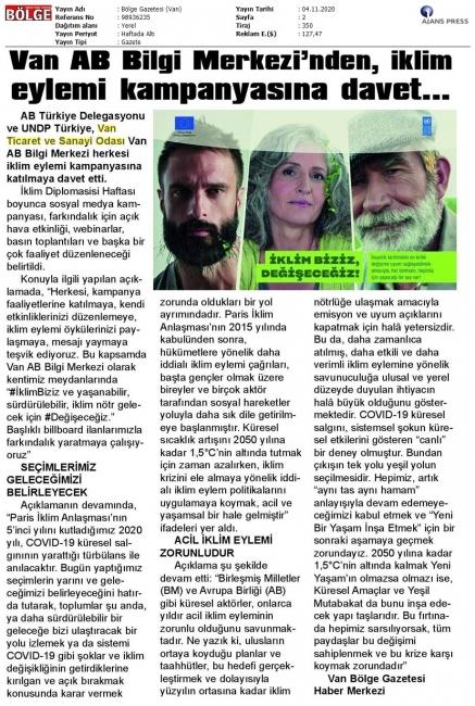 VAN AB BİLGİ MERKEZİ'NDEN İKLİM EYLEMİ KAMPANYASINA DAVET