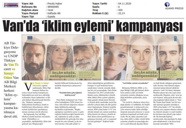 VAN'DA 'İKLİM EYLEMİ KAMPANYASI'
