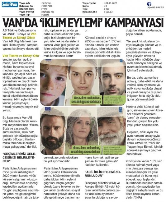 VAN'DA 'İKLİM EYLEM' KAMPANYASI
