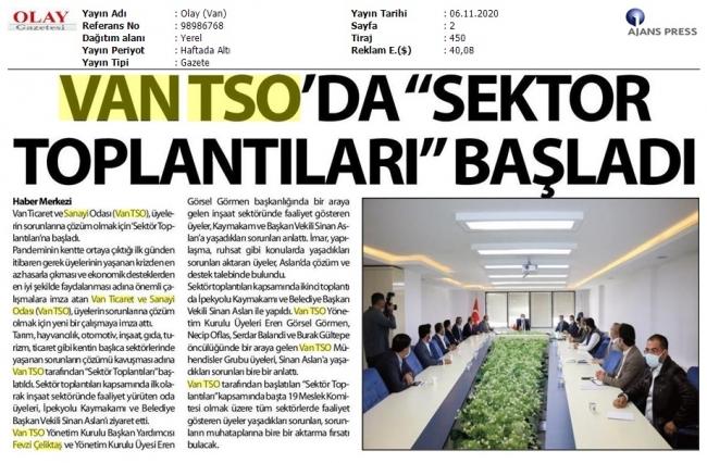 VANTSO'DA SEKTÖR TOPLANTILARI BAŞLADI
