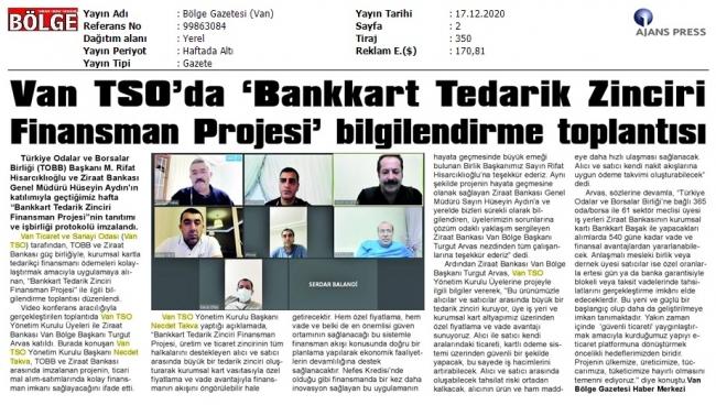 VAN TSO'DA 'BANKKART TEDARİK ZİNCİRİ FİNANSMAN PROJESİ' BİLGİLENDİRME TOPLANTISI