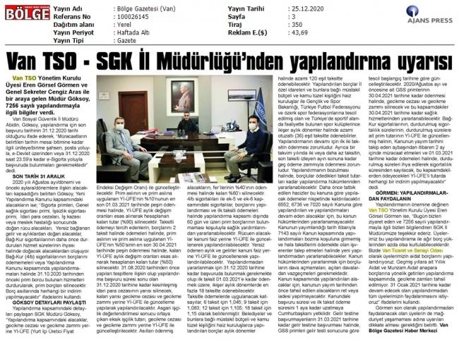 VANLILARA YAPILANDIRMA UYARISI