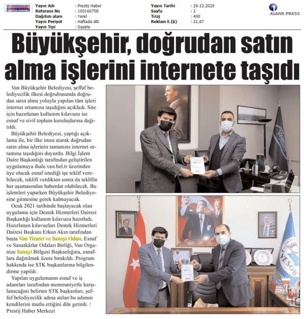 BÜYÜKŞEHİR DOĞRUDAN SATIN ALMA İŞLERİNİ İNTERNETE TAŞIDI