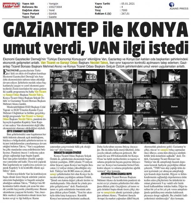GAZİANTEP İLE KONYA UMUT VERDİ VAN İLGİ İSTEDİ