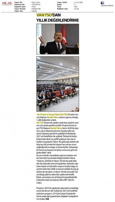 VANTSO'DAN YILLIK DEĞERLENDİRME